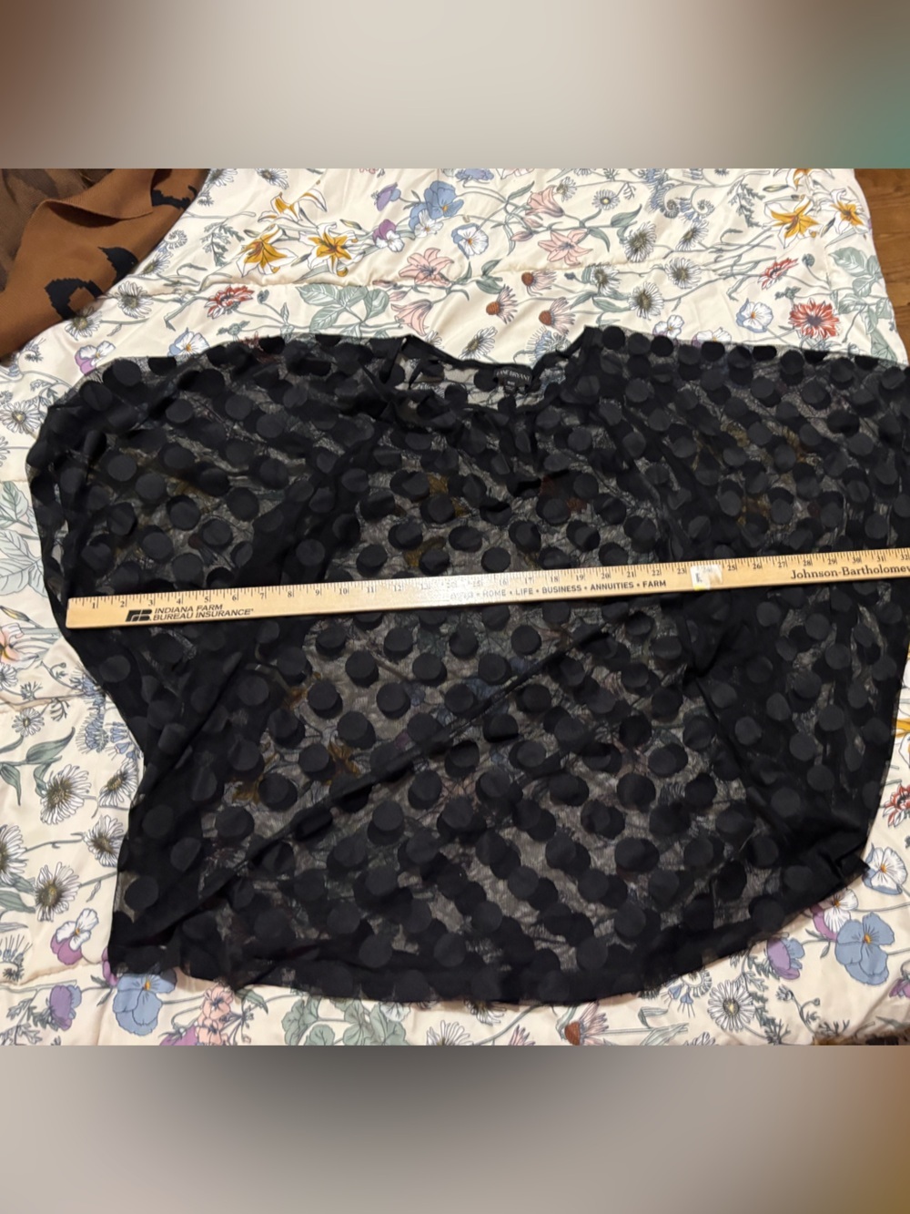 Lane Bryant Black Sheer Polka Dot Blouse 18/20